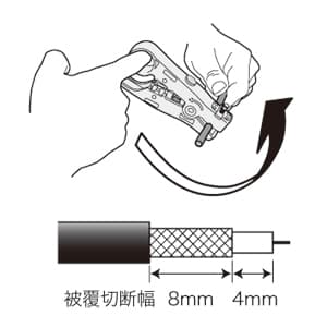 ジェフコム 同軸ケーブルストリッパー 被覆切断幅:8mm/4mm 3枚刃 同軸ケーブルストリッパー 被覆切断幅:8mm/4mm 3枚刃 CCS-800 画像2