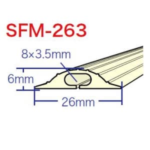 ジェフコム くるくるソフトモール 長さ2m巻×幅26mm×高さ6mm グレー SFM-263SGY