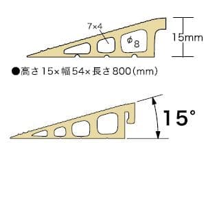 ジェフコム 段差モール ケーブル収納タイプ 高さ15mm×幅54mm×長さ800mm ブラウン 段差モール ケーブル収納タイプ 高さ15mm×幅54mm×長さ800mm ブラウン SSM-5415BN 画像2