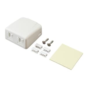 ジェフコム 電話線用(6極6芯)マウントボックス 2個口ジャック付 ほこり防止シャッター付 LTBOX-2K