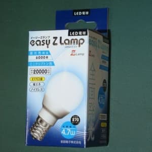 前田硝子 【販売終了】LED電球 《easyZ Lamp》 ミニクリプトン形 全面発光タイプ ガラス色:乳白 25W形相当 全光束270lm 昼光色相当 E17口金  LDA5D・G・E17