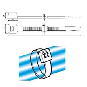 ヘラマンタイトン インシュロック 《LKタイ》 耐候グレード 黒 全長281mm 幅8.7mm 100本入 インシュロック 《LKタイ》 耐候グレード 黒 全長281mm 幅8.7mm 100本入 LK3A-W 画像2