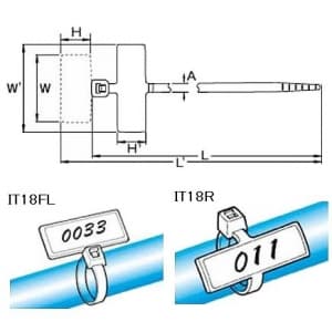 ヘラマンタイトン マーキングタイ 標準グレード 屋内用 青 全長100mm 幅2.5mm 100本入 マーキングタイ 標準グレード 屋内用 青 全長100mm 幅2.5mm 100本入 IT18R-BLU 画像2