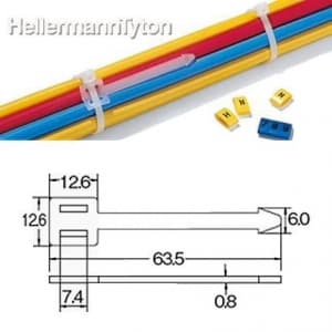 ヘラマンタイトン 【生産完了品】表示用アロータグ 標準グレード 屋内用 乳白 全長63.5mm 幅12.6mm 100枚入 AT1