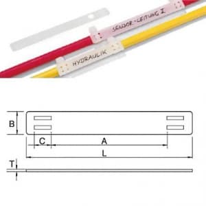 ヘラマンタイトン 【生産完了品】表示用アロータグ 標準グレード 屋内用 乳白 全長101.0mm 幅9.2mm 100枚入 AT3