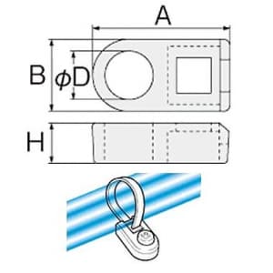 ヘラマンタイトン マウントヘッド 標準グレード 屋内用 乳白 寸法21.6mm×11.3mm 100個入 マウントヘッド 標準グレード 屋内用 乳白 寸法21.6mm×11.3mm 100個入 FH50 画像2