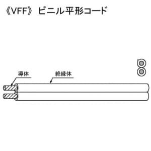 ビニル平形コード 300V 1.25㎟ 100m巻 黒 VFF1.25SQ×100mクロ