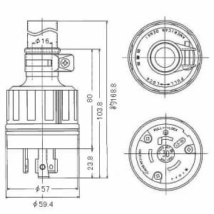 アメリカン電機 防水形プラグ 引掛形 30A 接地形2P 125V 黒 3312RW-L5