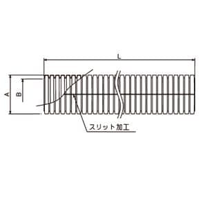 JAPPY コルゲートチューブ スリット入 内径:19.5mm 長さ:25m コルゲートチューブ スリット入 内径:19.5mm 長さ:25m JC0T-19N 25M 画像2