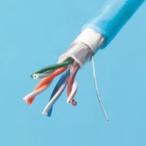 LAN用メタルケーブル Cat5e ビニルシース 200m巻 薄青 SKLAN-CAT5E-SLA0.5×4P×200m