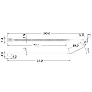 エスケイ工機 スタンダードタイ レギュラー 全長100mm 幅2.5mm 100本入 白 スタンダードタイ レギュラー 全長100mm 幅2.5mm 100本入 白 SKB-100WH-HD 画像2