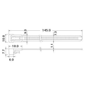 エスケイ工機 SKリリースタイ 再使用可能 標準グレード 全長145mm 幅7.3mm 100本入 SKリリースタイ 再使用可能 標準グレード 全長145mm 幅7.3mm 100本入 RS-145HC 画像2