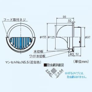 P-13KFSQ5 (三菱)｜防虫網付 《ステンレス製》｜換気扇｜電材堂【公式】