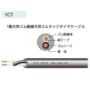 1CT1.25SQ×2C×100m (富士電線)｜1CT 1種天然ゴム絶縁天然ゴムキャブ