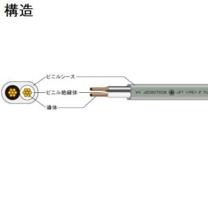 富士電線 撚線タイプVVFケーブル 5.5&#13215; 2心 50m巻 ヨリセンVVF5.5SQ×2C×50m