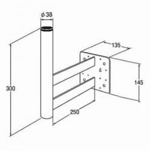 マックステル 【生産完了品】CS・BSアンテナ取付金具 ベランダ・壁面兼用 SAF-38