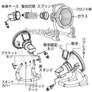 FLR-45S-5ME (日動工業)｜スタンドタイプ｜業務用照明器具｜電材堂【公式】