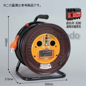 【生産完了品】三相200V 一般型ドラム 屋内型 アース・過負荷漏電保護兼用型 20A/15mA感度赤 φ35 3P 20A 250V  コンセント数:2 長さ20m SVCT3.5×4 アースチェックランプ付 ND-EK320F-20A