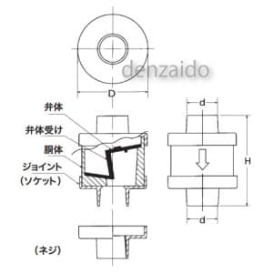 タスコ 【生産完了品】空調用ドレントラップ テーパー内ねじ型 接続サイズ:50A 空調用ドレントラップ テーパー内ねじ型 接続サイズ:50A TA285A-4S 画像2