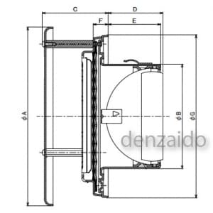 バクマ工業 【販売終了】【受注生産品】丸型防風板付縦ガラリ換気口 ルーバー脱着式 低圧損 防火ダンパー付 取付穴付 ステンレス製 シルバーメタリック 150φ用 丸型防風板付縦ガラリ換気口 ルーバー脱着式 低圧損 防火ダンパー付 取付穴付 ステンレス製 シルバーメタリック 150φ用 WD-150T-SL 画像3