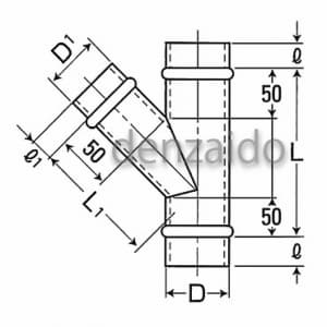 バクマ工業 45°Y管 呼び径100×100 45°Y管 呼び径100×100 SPD-Y100 画像2