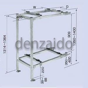 エアコン室外ユニット連結架台 パッケージエアコン用 平地二段置用 溶融亜鉛メッキ仕上げ B-PHW8J