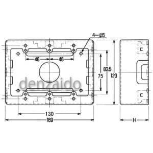 外山電気 3個用スイッチボックス ワンタッチ C型 深型 ホワイト 《メタルモール付属品》 3個用スイッチボックス ワンタッチ C型 深型 ホワイト 《メタルモール付属品》 M373 画像2