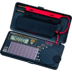 三和電気計器 デジタルマルチメータ ポケットタイプ ソーラー充電式 5ファンクション 直流電圧 交流電圧 抵抗 導通 ダイオードテスト PS8a