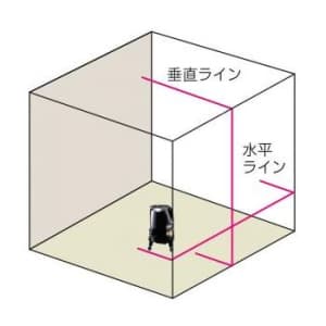 【生産完了品】レーザ墨出器 635nm赤色半導体レーザ 作業範囲:屋内約10m/屋外約25m 収納ケース付 LL-100