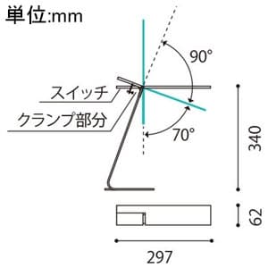 山田照明 【生産完了品】LEDスタンドライト クランプ式 白熱灯25W相当 ブラック 《Zライト》 LEDスタンドライト クランプ式 白熱灯25W相当 ブラック 《Zライト》 ZM-100B 画像5