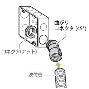 未来工業 曲がりコネクタ 45度 PF管φ16用 Gタイプ グレー 曲がりコネクタ 45度 PF管Φ16用 Gタイプ グレー FNVK-16GH 画像2