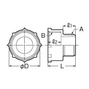 未来工業 異径アダプター 厚鋼用サイズアップ A(おねじ)CTG54(G2)⇔B(めねじ)CTG70(G2 1/2)接続用 黒 異径アダプター 厚鋼用サイズアップ A(おねじ)CTG54(G2)⇔B(めねじ)CTG70(G2 1/2)接続用 黒 MG-54U 画像3