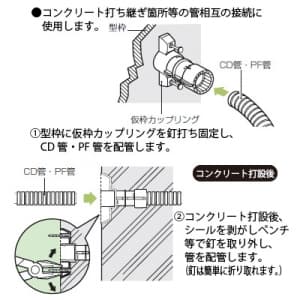 未来工業 【限定特価】仮枠カップリング コンパクトタイプ Gタイプ 適合管:PF管22 ベージュ 仮枠カップリング コンパクトタイプ Gタイプ 適合管:PF管22 ベージュ MFSH-22CG 画像2