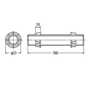 未来工業 全ネジパイプ ネジ全長160mm ネジの呼びG1/2 取付穴径φ21〜φ22 ベージュ 全ネジパイプ ネジ全長160mm ネジの呼びG1/2 取付穴径φ21〜φ22 ベージュ CDP-16S 画像3