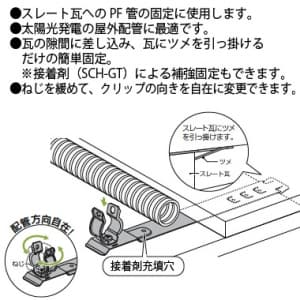 未来工業 【限定特価】PF管ステンレスクリップ 取付金具付 スレート瓦用 適合管:PF管28 PF管ステンレスクリップ 取付金具付 スレート瓦用 適合管:PF管28 MKB-DLLF28S 画像3