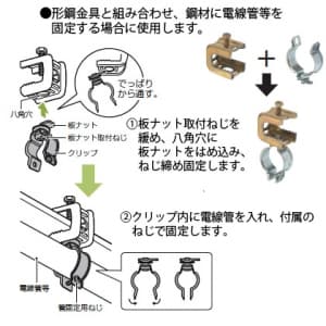 未来工業 【限定特価】クリップ ビス止めタイプ ステンレス仕様 適合管:厚鋼・VE管22 薄鋼25 ビニルハウス用鋼管25.4 クリップ ビス止めタイプ ステンレス仕様 適合管:厚鋼・VE管22 薄鋼25 ビニルハウス用鋼管25.4 MKB-2225S 画像3