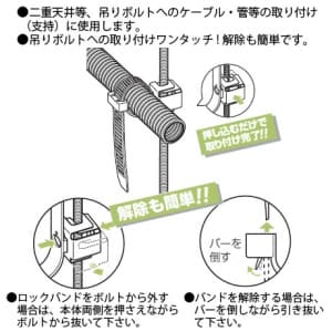 未来工業 ロックバンド 3分ボルト用 高強度タイプ ボルトクリップ付 適合径 φ20〜φ33 ロックバンド 3分ボルト用 高強度タイプ ボルトクリップ付 適合径 φ20〜φ33 SCH-LT150K 画像2