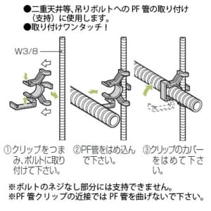 未来工業 PF管クリップ 3分ボルト用 適合管:PF管28 PF管クリップ 3分ボルト用 適合管:PF管28 MF-28KST 画像2