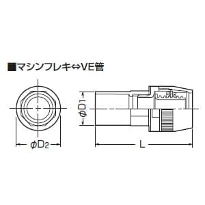 未来工業 コンビネーションカップリング 防水型 マシンフレキ28⇔VE管28 ミルキーホワイト コンビネーションカップリング 防水型 マシンフレキ28⇔VE管28 ミルキーホワイト MPVE-28M 画像3