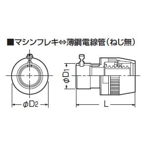 未来工業 コンビネーションカップリング マシンフレキ36⇔薄鋼(ねじ無)39 ミルキーホワイト コンビネーションカップリング マシンフレキ36⇔薄鋼(ねじ無)39 ミルキーホワイト MPEP-36M 画像3