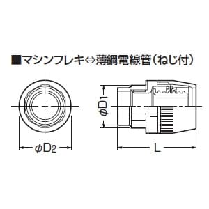 未来工業 コンビネーションカップリング マシンフレキ14⇔薄鋼(ねじ付)19 ミルキーホワイト コンビネーションカップリング マシンフレキ14⇔薄鋼(ねじ付)19 ミルキーホワイト MPCP-14M 画像3