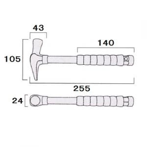 フジ矢 【限定特価】電工貫通ハンマー セーフティーコード対応 サイズ:255mm 電工貫通ハンマー セーフティーコード対応 サイズ:255mm HT17-255 画像4