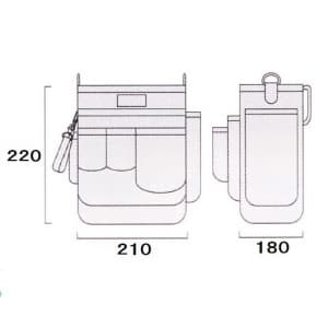 フジ矢 電工ターポリンバッグ タイプB 本体サイズ:220×210×180mm 電工ターポリンバッグ タイプB 本体サイズ:220×210×180mm WB-BT 画像4