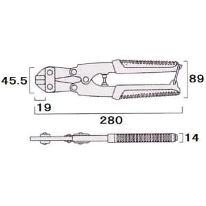 フジ矢 アルミピアノ線クリッパー ストッパー機能付 サイズ:280mm アルミピアノ線クリッパー ストッパー機能付 サイズ:280mm PC5-280 画像3