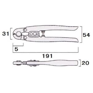 フジ矢 ワイヤーカッター バネ付 ストッパー機能付 ワイヤーカッター バネ付 ストッパー機能付 WC1-190 画像4