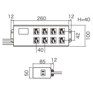 サンワサプライ 抜け止めタップ(手元集中スイッチ付) 3P・8個口+手元スイッチ1個口 BOX型 マグネット付 電源コード長:2m 抜け止めタップ(手元集中スイッチ付) 3P・8個口+手元スイッチ1個口 BOX型 マグネット付 電源コード長:2m TAP-3804N 画像3