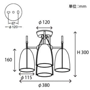 山田照明 【生産完了品】シャンデリア 4.5〜6畳向け E17クリプトン球(ホワイト)PS60W形×4 シャンデリア 4.5～6畳向け E17クリプトン球(ホワイト)PS60W形×4 LE-3636 画像2