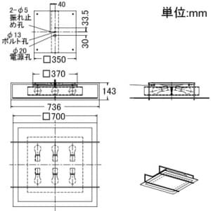 山田照明 【生産完了品】シーリングライト 8〜10畳向け E26電球形蛍光灯(電球色)A15形×6 シーリングライト 8～10畳向け E26電球形蛍光灯(電球色)A15形×6 LF-3777 画像2