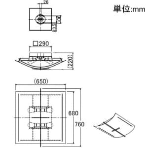 山田照明 【生産完了品】シーリングライト 8〜10畳向け E26電球形蛍光灯(電球色)A25形×4 シーリングライト 8～10畳向け E26電球形蛍光灯(電球色)A25形×4 LF-3719 画像3