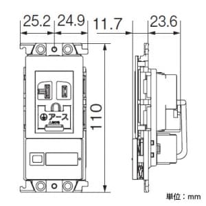 パナソニック 【限定特価】エアコン用埋込スイッチ付コンセント 15A・20A兼用アースターミナル付接地コンセント 「入」「切」表示スイッチB ホワイト エアコン用埋込スイッチ付コンセント 15A・20A兼用アースターミナル付接地コンセント 「入」「切」表示スイッチB ホワイト WTF19317W 画像2